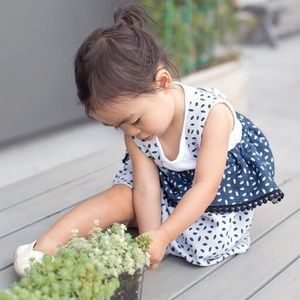 New! ODE TO JEUNE 5T Florence Polka Dot Jumper Woven Suspender Dress